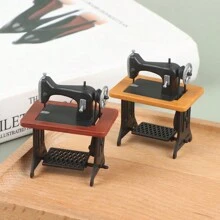 1pc Miniature Dollhouse Sewing Machine Decoration Figurine - Multicolor - View 2