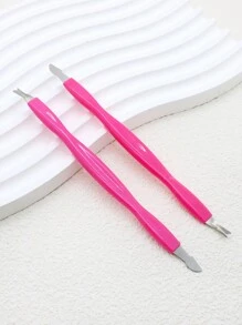 10/20 stuks set nieuwe plastic dubbele kop nagelriemduwer & roestvrijstalen V-vormige schraper, voetverzorging dode huid verwijderaar tools, meerkleurige opties voor thuisgebruik en professionele nageltechnicus