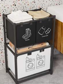 1 件单层/双层脏衣服篮收纳架，浴室储物整理架 - 彩色 - 查看 1