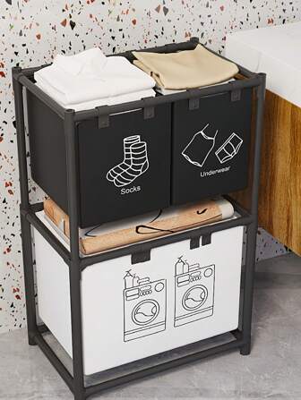 1 szt. Pojedynczy/podwójny kosz na brudne ubrania, organizer do przechowywania w łazience