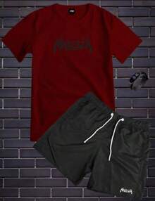 Tectel T-Shirt And Shorts Kit With Maresia Print Plus TOP DIGITAL WATCH - Maroon - View 2