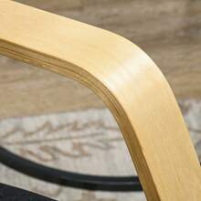 HOMCOM Rocking Lounge Chair Recliner Relaxation Lounging Relaxing Seat With Adjustable Footrest, Side Pocket And Pillow, Black - Black - View 9