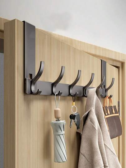 Over The Door Hook, Practical Hook, Designer Hook, Non-Damaging Hanging Over The Door Hook, Tool-Free Hook For Living Space Decoration, Storage, Perfect For Hanging Towels, Clothes, Hats, Purses And Robes - Strong Load-Bearing Capacity