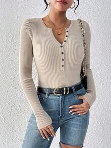 Fall/Winter New Style Women's Knitted Clothes - Long-Sleeved Fashion Sweater - Màu be - Xem 2