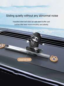 Skateboard Bear Sliding Ornament Car Dashboard Cartoon Moving Bear Decor, New Model - one-size - View 8