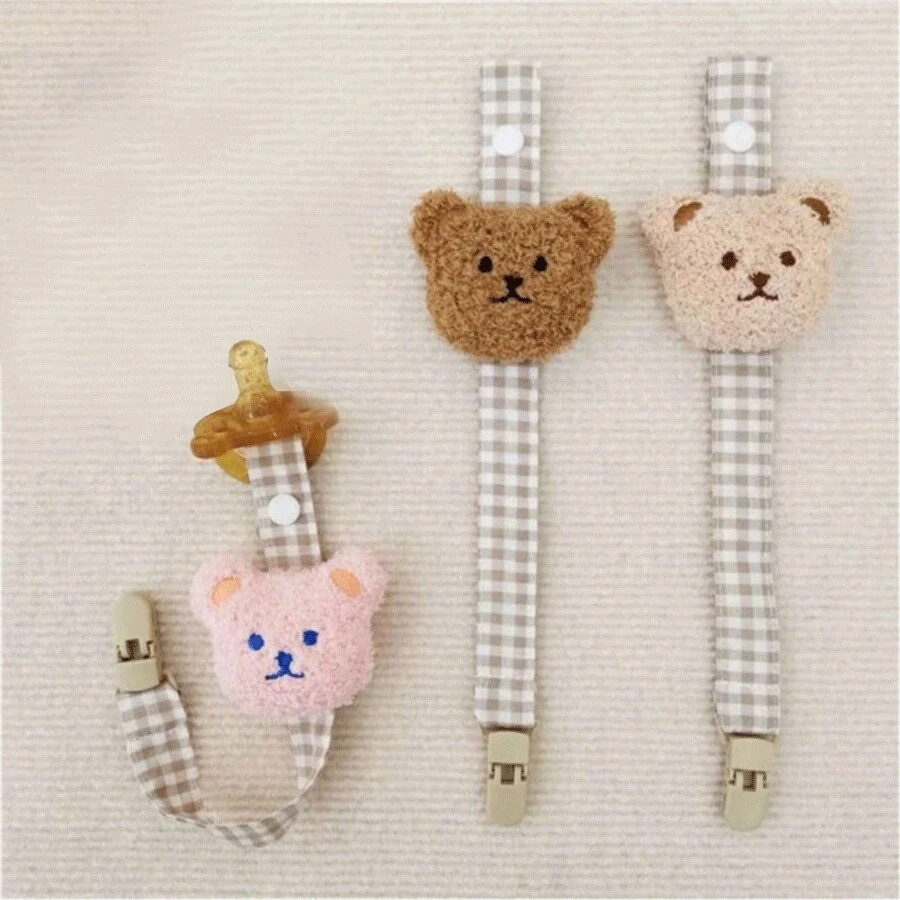 1 件装婴儿卡通布质奶嘴夹，婴儿牙胶防丢失链，按扣安装方便 - 彩色 - 查看 1