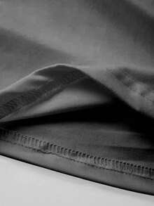 Crew Neck T-Shirt - Fashionable Womens Print T-Shirt - Casual Polyester Short Sleeve Crew Neck Top - Lightweight & Breathable For Spring & Summer Wardrobe, 1 Piece, 180gsm - 深灰色 - 查看 4