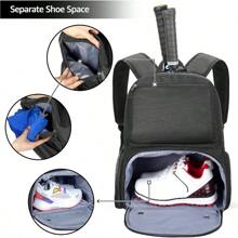 DSLEAF Tennis Backpack Holds 2 Rackets Tennis Bag With Separate Ventilated S Compartment For Tennis/Pickleball/Badminton/Squash Sports - Black1 - View 2