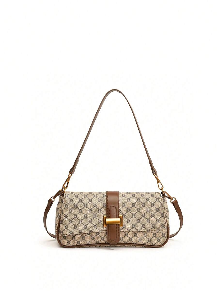 Dedoo 1pc Handbag 2024 New Fashion Handbag Joker Cowboy Long Stick Handbag 2024 New Advanced Texture Niche Original Shoulder And Underarm Slung, Suitable For Travel, Dating, Shopping, White-Collar Workers To Wear, Send Girlfriends Girlfriends And Other Scenarios. - 卡其色 - 查看 1