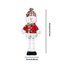 Christmas Retractable Snowman Doll Ornaments Colorful Plaid Reindeer Toys For Window Desktop Home Holiday Decoration