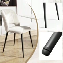 Set Of 2 Velvet Dining Chairs Comfortable Kitchen Chairs Upholstered Soft And Comfortable Dining Chair For Dining Room/Living Room/Kitchen - 白色 - 查看 6