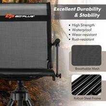 Lifezeal Swivel Hunting Chair With 4 360° Adjustable Legs Folding Silent Swivel Blind Chair Camouflage/Black - 黑色 - 查看 7