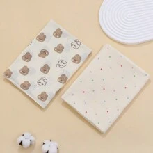 2pcs Swaddle Blankets, Soft Lightweight Infant Newborn Receiving Blanket, Multi-Purpose For Baby Girls & Boys, 31.5" X 31.5", Versatile For Bedding, Bath, Stroller, All Seasons
