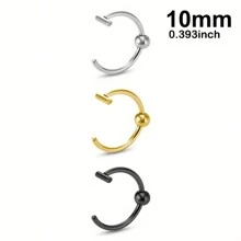1/3pcs Fake Lip Ring Fake Piercing Stainless Steel Fake Nose Ring Septum Non Piercing Punk Women Body Jewelry