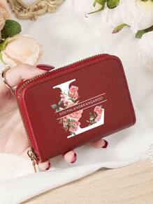 Burgundrote Tasche Charlie Rotwein Roter Umschlag Modische und hochwertige Kartenetui Tasche Leicht zu tragen Münztasche mit mehreren Fächern Reißverschluss Multi-Slot Einfache Kreditkartenfächer Multifunktions Damenbrieftasche Kartentasche Mini Geldbörse Geldbeutel Kartenetui