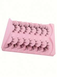 7对透明茎假睫毛，纤细纤长卷翘蓬松睫毛，自然拉长延伸至眼尾 - 眼尾拉長款 - 查看 5