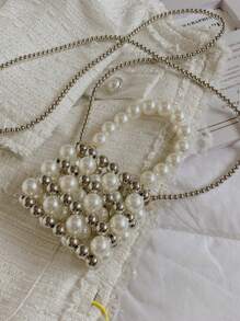 1PC Mini Girls Fashion Pearl Chain Handbag High Quality Mini Elegant Girl's Bag, Early Spring Pearl Bag, Perfect Gift For Girlfriend, Suitable For Daily Use - White - View 8