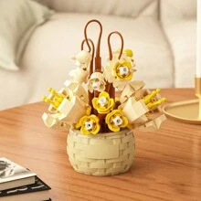 Blocuri de construcție Aranjament floral conservat Jucărie de asamblare DIY, Cadouri pentru Ziua Mamei, Ziua Îndrăgostiților, Ziua Recunoștinței
