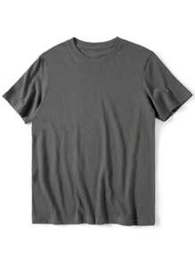 Plain Basic Short Sleeve Cotton T-Shirts S-G3 - 深灰色 - 查看 2