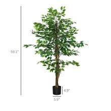 Faux Ficus Tree For Indoor And Outdoor Home Dr - Lifelike Artificial Plant Perfect For Enhancing Any Space - 5ft - View 2