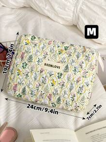 1Pc/Set Vintage Delicate Floral Quilted Makeup Bag, Large Capacity Travel Toiletry Pouch With Handle, Multi-Functional Cosmetic Storage Bag For Lipstick, Jewelry, Tissues, Sanitary Napkins, Toiletry Bag For Travel, Daily Use, Perfect Gift For Valentine's Day, Mother's Day, Anniversary, Vacation, Daily Use, New Style 2025 (Random Cutting).