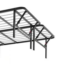 Mainstays Queen 14" High Profile Foldable Steel Platform Bed Frame With Storage Space Under Frame, No Box Spring Required, Black