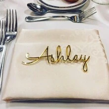 Exquisite Wedding Nameplate -Personalized Wedding Place Table Cards Laser Cut Names Guest Names Weddings Place Cards Laser Cut Name Signs Place Settings Bride And Groom-1PC, Multi-Functional, Ornamental, Reusable, High-Quality, Cute, Colorful, Tidy, Modern, Custom, Personalized, Unique, Ideal Gifts For Him, Ideal Gifts For Her, Her, Boyfriend, Girlfriend, Dad, Mom, Friends, Family, Son, Daughter, School Students, Workers, Kids, School, Office, Home, For Anniversaries, For Birthdays, For Housewarming, Wedding Essentials,Christmas Gift Supplies - Multicolor - View 13