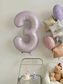 Globo de lámina grande extra de 40 pulgadas con número púrpura de crema de taro para decoración de fiesta de cumpleaños o aniversario
