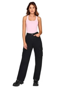 Blusa tipo Camiseta de Tirantes Grueso Espalda Estilo Nadador - Rosa - Ver 2