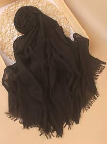 1条纯色粘胶纤维围巾，柔软透气，大尺寸头巾，尺寸为70*39英寸，适合旅行度假防晒，穆斯林女性日常佩戴，可搭配长袍或连衣裙。 - 彩色 - 查看 16