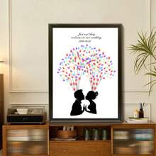 1 Stück Leinwand Kreative Fingerabdruck DIY Finger Malerei Poster Hochzeit Party Firmen Jahrestreffen Personalisierte Fingerabdruck Check-In Baum Bilder, Freunde und Freunde Check-In Fingerabdruck Erinnerungsposter, Erhöht den Spaß, Dekorative Malerei, Wohnzimmer, Schlafzimmer, Dekorativer Poster, Unvergesslich, Bedeutungsvoll, Wohnzimmer Schlafzimmer Dekoration Hängendes Bild Luxus Wandbehang, Rahmenlos, Grafik Muster