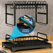 1 pieza Escurridor de doble capa con capacidad grande y desmontable | Organizador de cocina de uso múltiple para el hogar y el restaurante