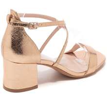 Casual Fashion Daily Versatile Open Toe Chunky Heel Women Sandals - Champagne - View 4