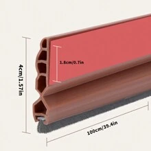 1m Stop Courant d'air pour le bas de porte à 3 couches avec bande d'étanchéité, bloqueur de porte coupe-vent, insonorisation et isolation thermique, réduction du bruit