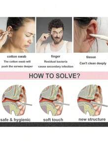 Zestaw narzędzi do czyszczenia uszu ze spiralną sprężyną, łyżka do uszu ze stali nierdzewnej w skórzanym etui do łatwego użytku domowego