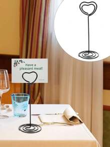 Set de 10 piezas de soportes de tarjetas de escritorio, soportes de visualización, soportes de tarjetas y fotos para la configuración de la mesa, soportes de números de escritorio, soportes de notas de alambre, soportes de números de mesa, soportes de tarjetas de visita, para bodas, aniversarios, fiestas de cumpleaños, centros de mesa, soportes de tarjetas de mesa para fiestas de cumpleaños