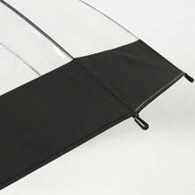 2026 New UmbrellaRetro Large Clear Dome Umbrella Automatic Open Long Ladies Girls Umbrella Plastic PVC Wedding  Fully Covered Transparent 88CM/34.6in - Black - View 7