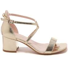 Damen elegante einfarbige High Heel Sandalen, Sommer - Gold - Übersicht 3