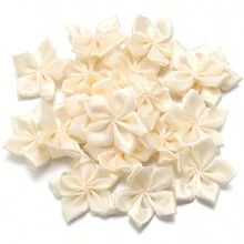 20 件/包 6 厘米缎面手工五角形 5 瓣花 DIY 发夹、胸针、服装配饰 - 彩色 - 查看 17