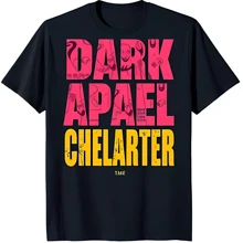 Stylish Black T Shirt With Layered DARK APPAEL CHELARTER Graphic In Pink
