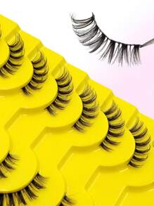 Asiteo 10 paar halve wimpers natuurlijke look wimpers, donzige zachte en lichtgewicht nepwimpers, voor dagelijks gebruik make-up verlenging nepwimpers