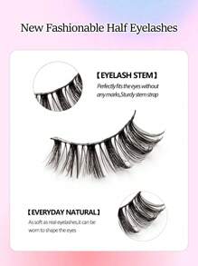 Asiteo 10 paar halve wimpers natuurlijke look wimpers, donzige zachte en lichtgewicht nepwimpers, voor dagelijks gebruik make-up verlenging nepwimpers