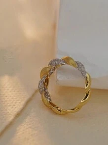 1pc 925 Sterling Silver Creative Ins-Style Elegant Zirconia & Twisted Rope Floral Ring, Versatile Jewelry Gift Suitable For Women Daily Wear, Parties, Festivals