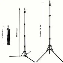 150cm Wig Stand Tripod ,Ergonomic Design, Adjustable Metal Wig Stand Tripod - Foldable Mannequin Head Holder For Hairdressing & Cosmetology Training, Salon Use, Wig Stand, Human Model - Black - View 3
