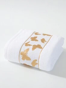 1 pieza/2 piezas Toalla de fractura con bordado de mariposa de hilo de oro de lujo, toalla facial suave y absorbente sin pelusa para parejas, toalla decorativa de baño, toalla de piscina, toalla de hotel, regalo para adultos y niños, de alta calidad, absorbente y de secado rápido para lavar el cabello, toalla facial, 1 pieza o 70*140 toalla de baño - Dorado - Ver 5