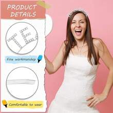 1/3/5 件水晶钻头带、新娘团队头带、新娘团队头带、单身派对新娘送礼会装饰、婚礼伴娘头带、婚礼装饰