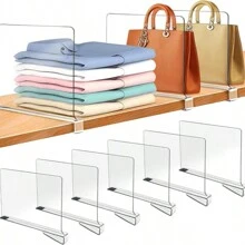 Transparent Acrylic Shelf Dividers Multifunctional Shelf Divider Shelf Divider, Wardrobe Divider For Bedroom, Kitchen,Study Cabinets And Organisation