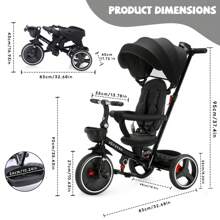 UBRAVOO Kids Tricycles - Black - View 4