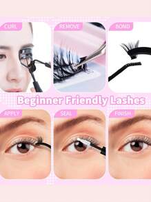 200pcs Deluxe False Eyelash Extension Kit - 10/30/40/50D Natural Individual Wispy Cat Eye Lashes & Doll Cluster Eyelashes, C/D Curl Mixed, 12-16mm Length, Extremely Thick & Voluminous Lash Set