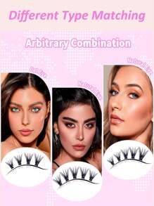 200pcs Deluxe False Eyelash Extension Kit - 10/30/40/50D Natural Individual Wispy Cat Eye Lashes & Doll Cluster Eyelashes, C/D Curl Mixed, 12-16mm Length, Extremely Thick & Voluminous Lash Set